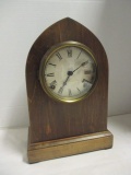 Vintage Wood Beehive Mantel Clock with Key