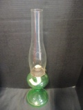 Ransom P&A Green Uranium/Vaseline Glass Oil Lamp