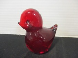 Vintage Ruby Red Glass Chick Figurine