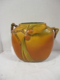 Vintage 1930s Roseville Brown Pinecone Pillow Vase