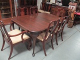 Mahogany Dining Table, Leaves, Arm Chairs and Side Chairs