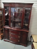 Vintage Mahogany Bow Front China Hutch