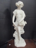 Sculpted Lightweight Resin Maiden with Flowers Statue