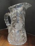 American Brillant Daisy Cut Crystal Pitcher