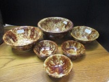 Antique Rockingham Brown Glaze Yellowware Bowls