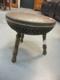 Antique Pierced Brass Foot Warmer Stool
