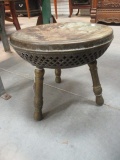 Antique Pierced Brass Foot Warmer Stool