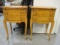 Pair of Baroque Style Burl Wood 2-Drawer with Pull-Out Night Stands