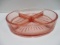 Vintage Pink Depression Glass Divided Relish Dish