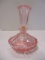 Vintage Pink Glass Perfume Bottle with Stopper
