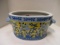 Large Asian Blue and Yellow Porcelain Planter