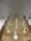 9 Vintage Etched Crystal Water/Ice Tea Stem Glasses