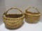 Small Woven Handle Buttock Basket and Half Basket