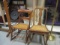 2 Vintage Wood and Cane Seat Rocking Chairs