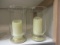 Pair of Clear Glass Hurricane Vase Candle Holders with Candles