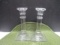 Pair of Retro Glass Column Candle Holders