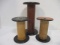 3 Vintage Textile Mill Spools