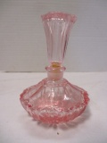 Vintage Pink Glass Perfume Bottle with Stopper