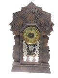Vintage William Gilbert Clock Co. Gingerbread Pendulum Mantel Clock