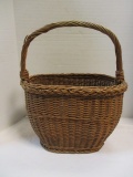 Vintage Woven Wicker Gathering Basket