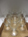9 Vintage Etched Crystal Water/Ice Tea Stem Glasses