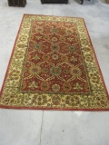 Vintage Red Hand Knotted Tufted Wool Rug - Made in India