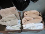 Lot of Bathtowels, Washcloths, Bath Mats, and Shower Curtain
