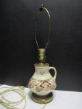Vintage Porcelain Handled Base and Brass Lamp