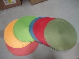 24 Colorful Round Woven Rattan Placemats