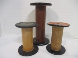 3 Vintage Textile Mill Spools