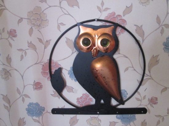 Midcentury Coppercraft Guild Owl Key/Measuring Spoon Holder