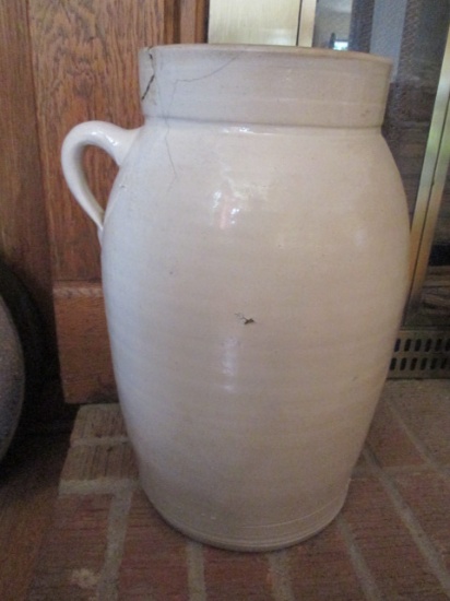 Antique 4 Gallon Stoneware Churn/Crock with Applied Handle