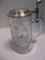 NFL Beer Stein with Pewter Lid. Etched Foodball Design and NFL Logo on Lid.  Football Shaped Thum...