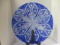 Beautiful Large  Cobalt Blue Lace Fused Art Glass Platter