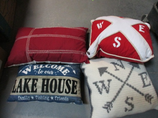 4 Nautical Theme Throw Pillows