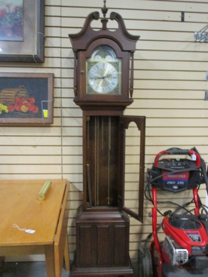 Heritage Granfather Clock.  Has 1 Weight and Pendulum. Missing 3 Weights