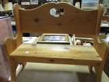 Childs or Dolls Wooden Bench  Heart on Back