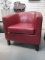 Nantucket Burgundy Faux Leather Barrel Back Chair