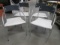 Four Bernhardt Silver Tone Metal Frame Stacking Chairs