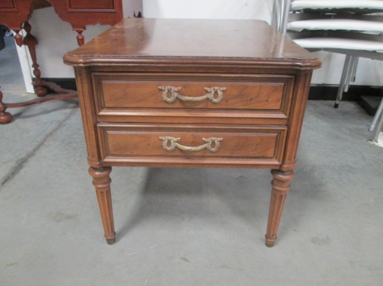 Neoclassic Style Henredon 2 Drawer End Table