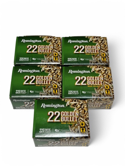 NIB 1125rds. of .22 LR High Velocity, Hollow Point Remington Golden Pack Ammunition