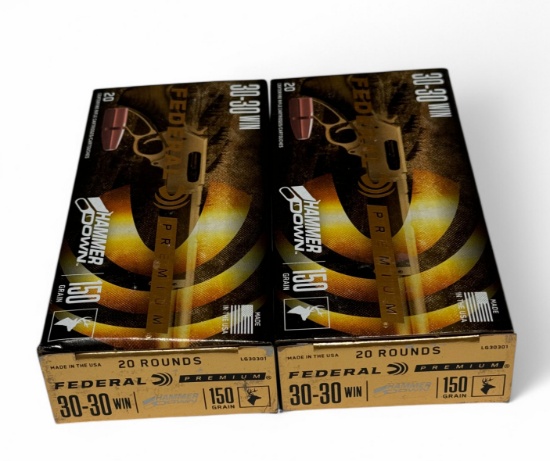 NIB 40rds. of .30-30 WIN. 150gr. Bonded JSP Federal “Hammer Down” Lever Ammunition