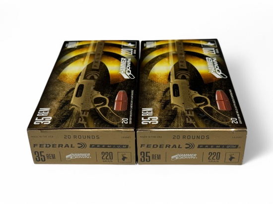 NIB 40rds. of .35 REM. 220gr. Bonded JSP Federal “Hammer Down” Lever Ammunition