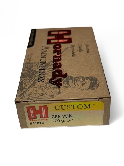 NIB 20rds. of .358 WIN. 200gr. Hornady Ammunition