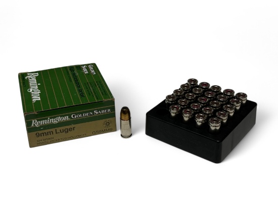 NIB 20rds. of 9mm LUGER 124gr. JHP Remington Golden Saber Defense Ammunition