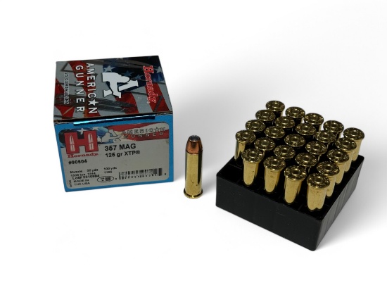 NIB 20rds. of .357 MAGNUM 125gr. XTP Hornady American Gunner Defense Ammunition