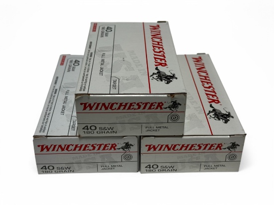 NIB 150rds. of .40 S&W 180gr. FMJ Winchester Ammunition