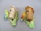 2 Ceramic Czechoslovakia Bird House Wall Pockets 5 1/2