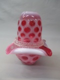 Fenton Pink Opalescent Coin Dot Fairy Lamp 4