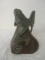 Bronzed Frog on Base Sculpture